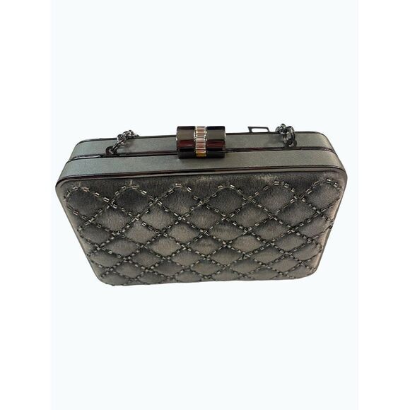 Banana Republic Limited Edition Gray Velvet Beaded Bag New $120 - Picture 2 of 9